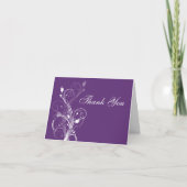 Paarse en witte bloemen dank u nota Kaart 2 (Voorkant)