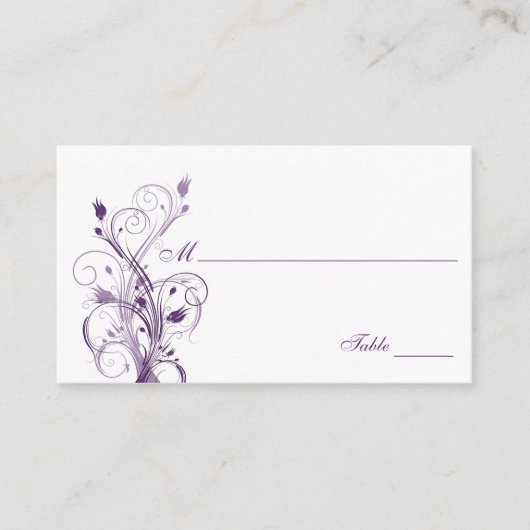 Paarse en Witte Bloemen Plaats Kaarten Plaatskaartje (Voorkant)