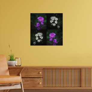 Paarse en Witte Bloemen Poster