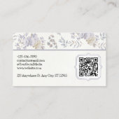 Paarse en witte bloemen Waterverf Visitekaartje (Achterkant)