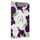 Paarse en witte bloemenkrans monogram klembord (Rechts)