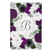 Paarse en witte bloemenkrans monogram mini klembord (Achterkant)