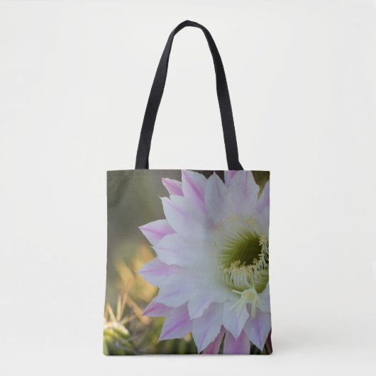Paarse en witte cactus ventilator tote bag (Voorkant)