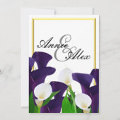 Paarse en witte Calla Lily-bruiloft Kaart (Achterkant)