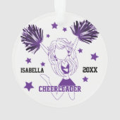 Paarse en witte Cheerleader Ornament (achterkant)