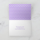 Paarse en witte Chevron en Polka Dots Dank u Bedankkaart (Binnen)