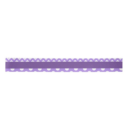 Paarse en witte Chevron en Polka Dots Lint (Voorkant)