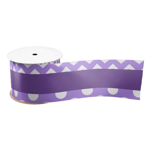 Paarse en witte Chevron en Polka Dots Lint (Spoel)