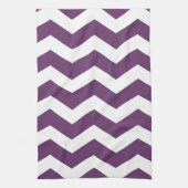 Paarse en witte Chevron Theedoek (Verticaal)