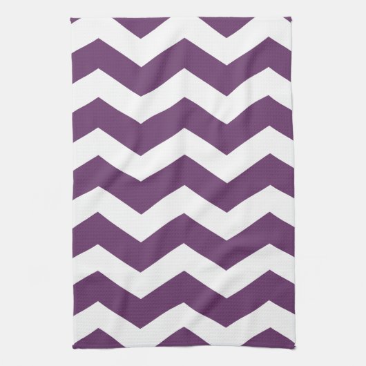 Paarse en witte Chevron Theedoek (Verticaal)