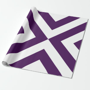 Paarse en witte Chevrons Cadeaupapier