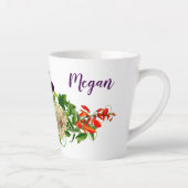 Paarse en witte Cleamits Floral Latte Mok (Rechts)