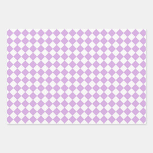 Paarse en witte controleerpatroon inpakpapier vel