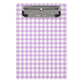 Paarse en witte controleerpatroon mini klembord (Voorkant)
