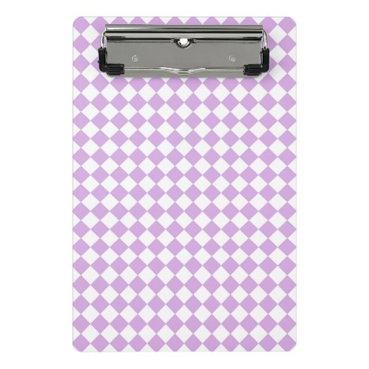 Paarse en witte controleerpatroon mini klembord (Voorkant)