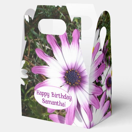 Paarse en Witte Dag  Naam Bedankdoosjes (Geopend)