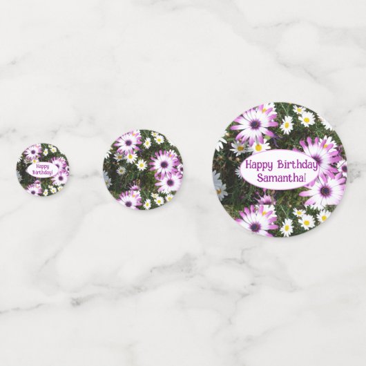 Paarse en Witte Dag  Naam Confetti (Voorkanten)