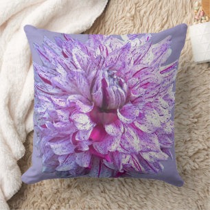 PAARSE EN WITTE DAHLIA/ BLOEMIG KUSSEN