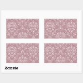 Paarse en witte Damask Rechthoekige Sticker (Vel)