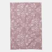 Paarse en witte Damask Theedoek (Verticaal)