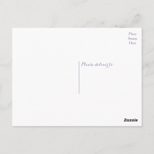 Paarse en witte dank u - huwelijksfeest briefkaart (Achterkant)