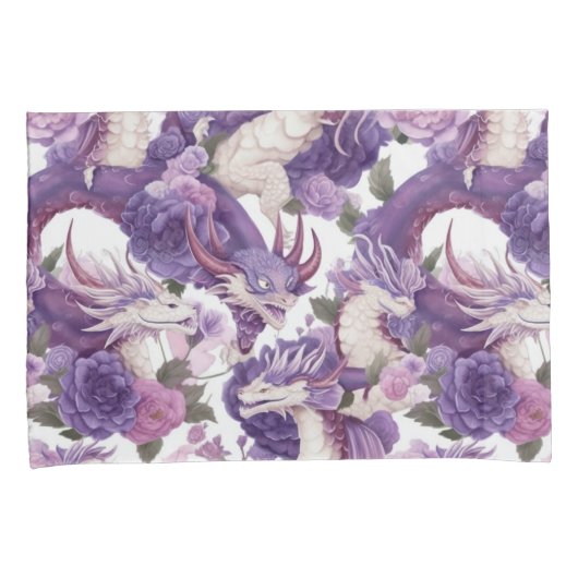 Paarse en witte dragers en Rozen Kussensloop (Voorkant-Rechts)