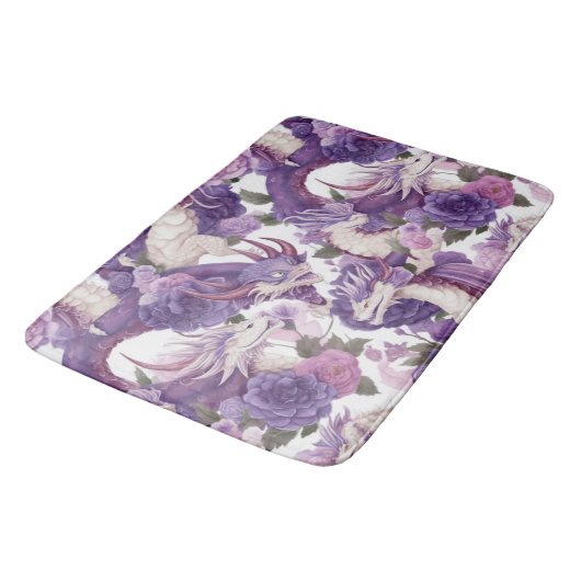 Paarse en witte dragons en Rozen Bath Mat (Gekanteld)