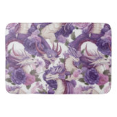 Paarse en witte dragons en Rozen Bath Mat (Voorkant)