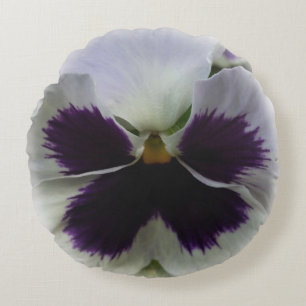 Paarse en witte driekleur rond kussen