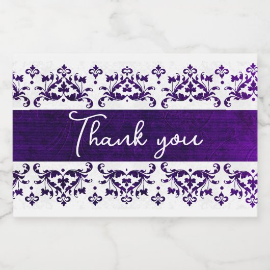 Paarse en witte dunneddding sparkling wijnetiket (Enkel label)