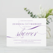 Paarse en witte elegante paren — Showuitnodiging Kaart (Staand voorkant)