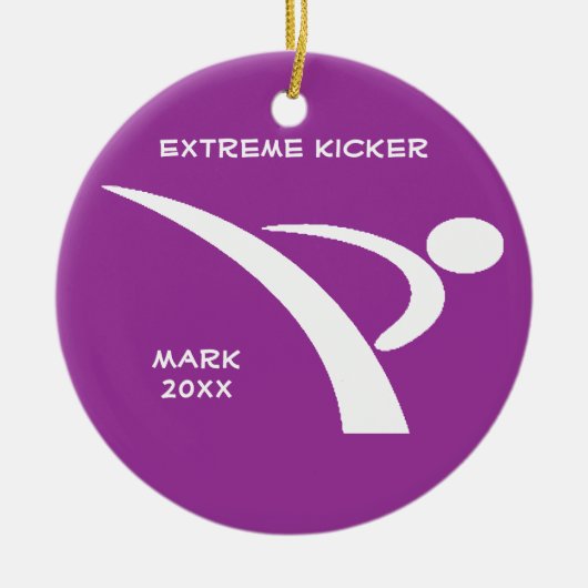 Paarse en witte Extreme Kicker Ornament (Voorkant)