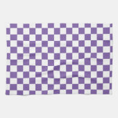 Paarse en witte geruite keukenhanddoek (Horizontaal)