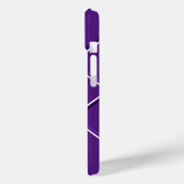 Paarse en Witte Gestreepte Ontwerp Fancy R-Initiaa Case-Mate iPhone Case (Achterkant / Links)