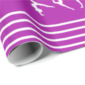 Paarse en witte gestripte kerst cadeaupapier (Rol Hoek)