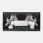 Paarse en witte gevlekte Iris bloemen op maat Bureaumat (Keyboard & Muis)