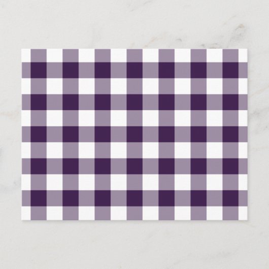 Paarse en witte gingham Pattern Briefkaart (Voorkant)
