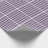 Paarse en witte gingham Pattern Cadeaupapier (Hoek)