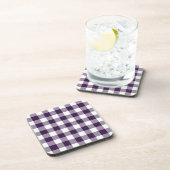 Paarse en witte gingham Pattern Drankjes Onderzetter (Rechterzijde)