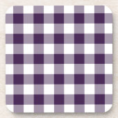 Paarse en witte gingham Pattern Drankjes Onderzetter (Voorkant)