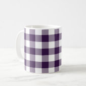 Paarse en witte gingham Pattern Koffiemok (Voorkant links)