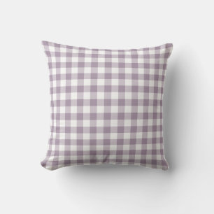 Paarse en witte gingham Pattern Kussen