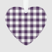 Paarse en witte gingham Pattern Ornament (voorkant)