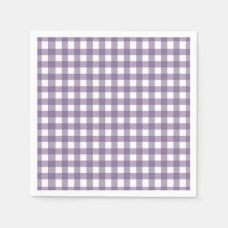 Paarse en witte Gingham Pattern Servet