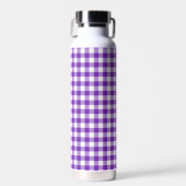 Paarse en witte gingham Pattern Waterfles (Voorkant)