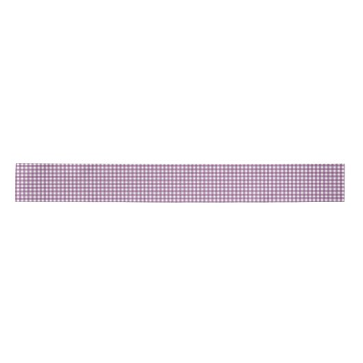 PAARSE EN WITTE GINGHAM SATIN RIBBON LINT (Voorkant)