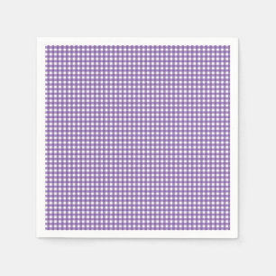 Paarse en witte gingham servet