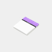 Paarse en witte glitter post-it® notes (Schuin)