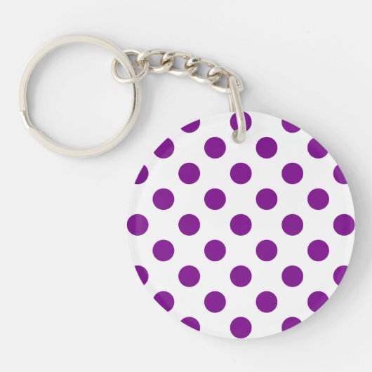 Paarse en witte haarpunten sleutelhanger (Voorkant)