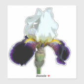 Paarse en Witte Iris Aangepaste Sticker (Vel)
